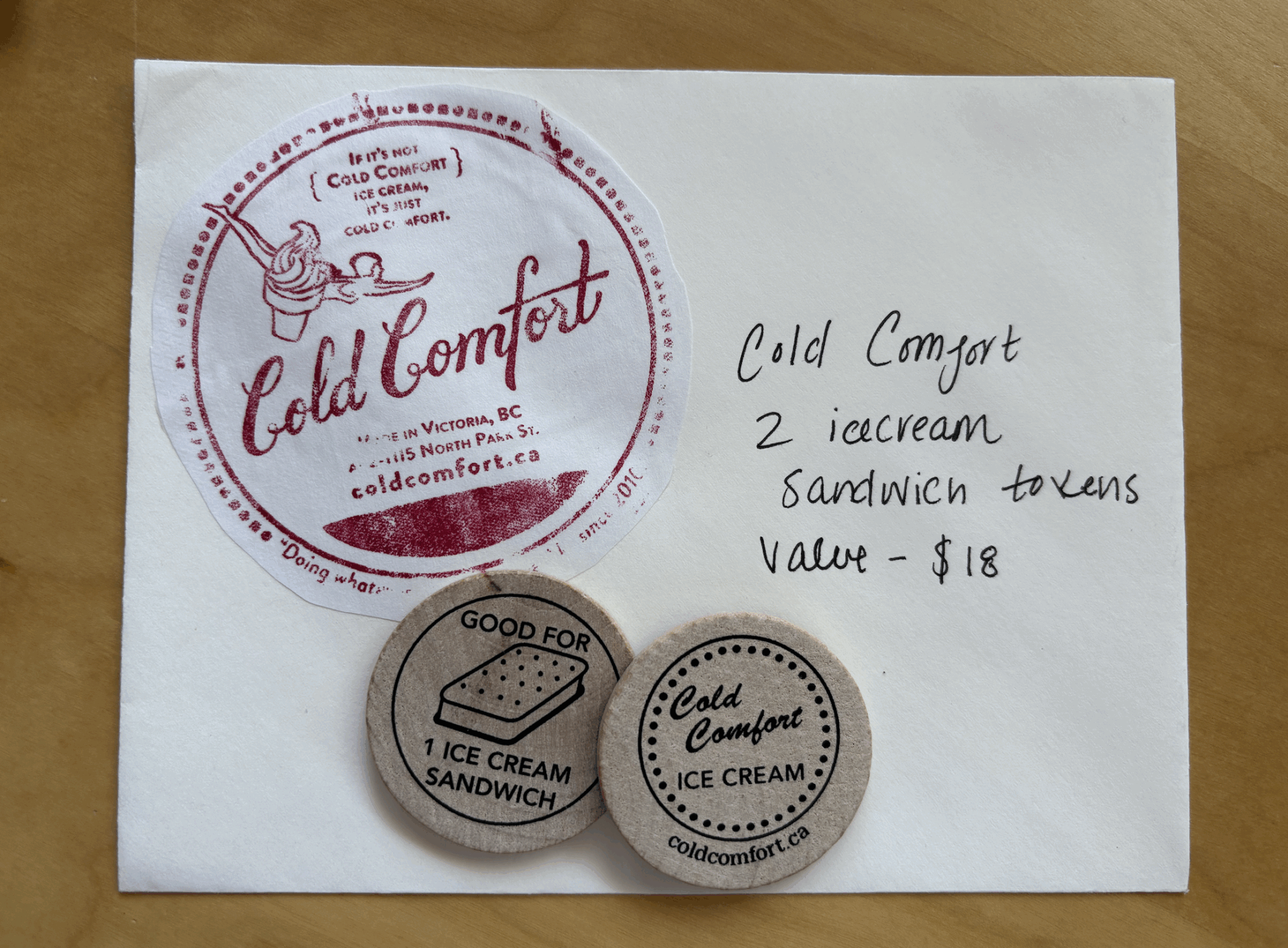 Cold Comfort Ice Cream Tokens